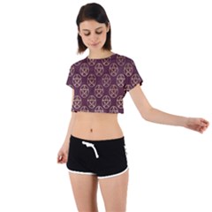 Golden Pentagram Tie Back Short Sleeve Crop Tee by Angelandspot