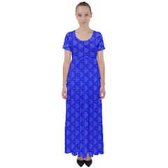 Blue-monday High Waist Short Sleeve Maxi Dress