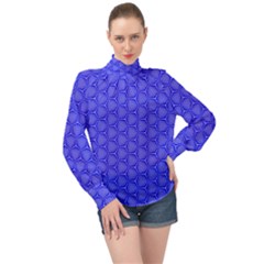 Blue-monday High Neck Long Sleeve Chiffon Top by roseblue