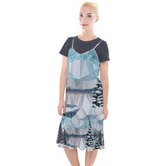 Winter Landscape Low Poly Polygons Camis Fishtail Dress