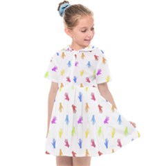 Multicolored Hands Silhouette Motif Design Kids  Sailor Dress by dflcprintsclothing