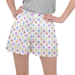 Multicolored Hands Silhouette Motif Design Ripstop Shorts