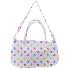 Multicolored Hands Silhouette Motif Design Removal Strap Handbag by dflcprintsclothing