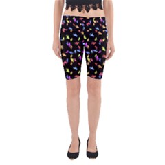 Multicolored Hands Silhouette Motif Design Yoga Cropped Leggings by dflcprintsclothing
