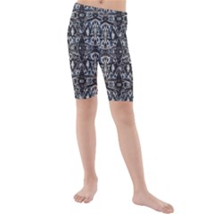 Modern Tribal Geometric Print Kids  Mid Length Swim Shorts by dflcprintsclothing