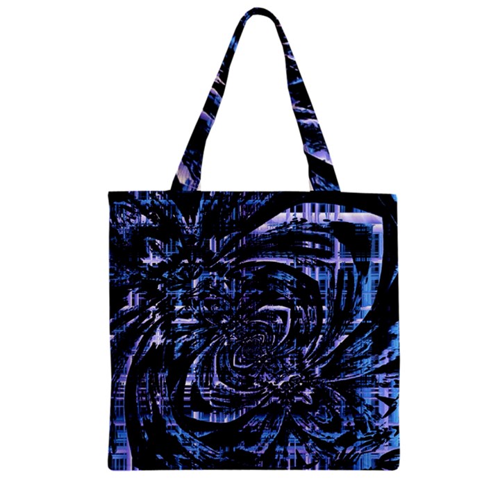 Fractal Madness Zipper Grocery Tote Bag