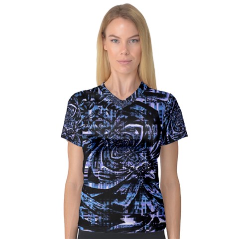 Fractal Madness V-neck Sport Mesh Tee by MRNStudios