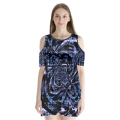 Fractal Madness Shoulder Cutout Velvet One Piece by MRNStudios