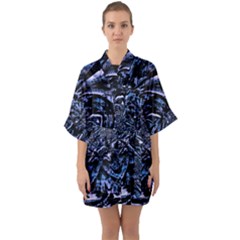 Fractal Madness Half Sleeve Satin Kimono  by MRNStudios