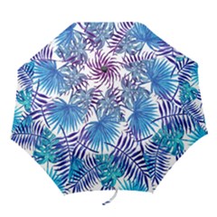 Blue Tropical Leaves Folding Umbrellas by goljakoff