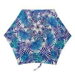 Blue Tropical Leaves Mini Folding Umbrellas by goljakoff