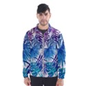 Blue tropical leaves Men s Windbreaker View1