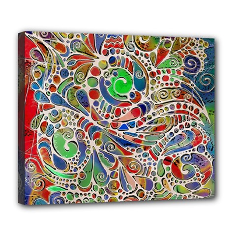 Pop Art - Spirals World 1 Deluxe Canvas 24  X 20  (stretched) by EDDArt