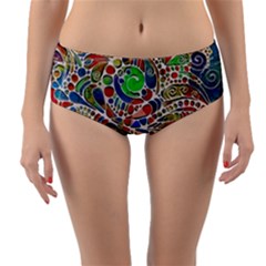 Pop Art - Spirals World 1 Reversible Mid-waist Bikini Bottoms