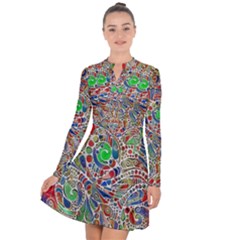 Pop Art - Spirals World 1 Long Sleeve Panel Dress