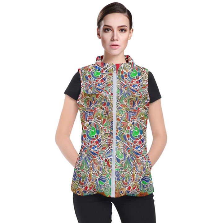 Pop Art - Spirals World 1 Women s Puffer Vest