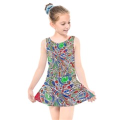 Pop Art - Spirals World 1 Kids  Skater Dress Swimsuit