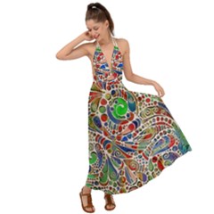 Pop Art - Spirals World 1 Backless Maxi Beach Dress