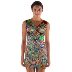 Pop Art - Spirals World 1 Wrap Front Bodycon Dress