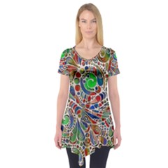 Pop Art - Spirals World 1 Short Sleeve Tunic 