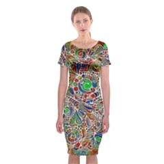 Pop Art - Spirals World 1 Classic Short Sleeve Midi Dress