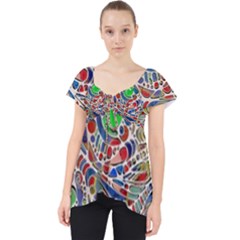 Pop Art - Spirals World 1 Lace Front Dolly Top by EDDArt