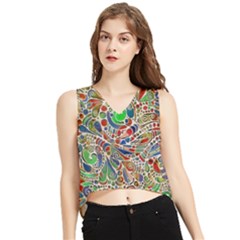 Pop Art - Spirals World 1 V-neck Cropped Tank Top