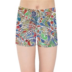 Pop Art - Spirals World 1 Kids  Sports Shorts