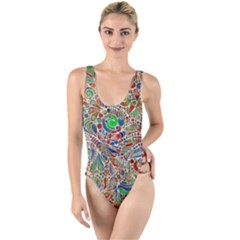 Pop Art - Spirals World 1 High Leg Strappy Swimsuit