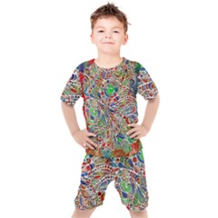 Pop Art - Spirals World 1 Kids  Tee And Shorts Set by EDDArt