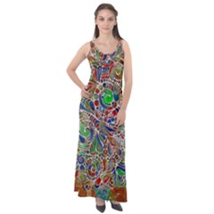 Pop Art - Spirals World 1 Sleeveless Velour Maxi Dress