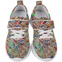 Pop Art - Spirals World 1 Kids  Velcro Strap Shoes by EDDArt