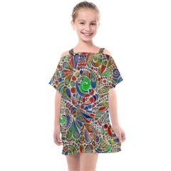 Pop Art - Spirals World 1 Kids  One Piece Chiffon Dress