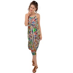 Pop Art - Spirals World 1 Waist Tie Cover Up Chiffon Dress