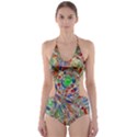 Pop Art - Spirals World 1 Cut-Out One Piece Swimsuit View1