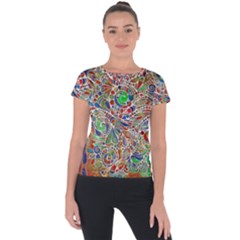 Pop Art - Spirals World 1 Short Sleeve Sports Top  by EDDArt