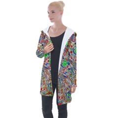 Pop Art - Spirals World 1 Longline Hooded Cardigan