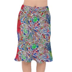 Pop Art - Spirals World 1 Short Mermaid Skirt