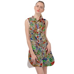 Pop Art - Spirals World 1 Sleeveless Shirt Dress
