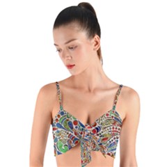 Pop Art - Spirals World 1 Woven Tie Front Bralet by EDDArt