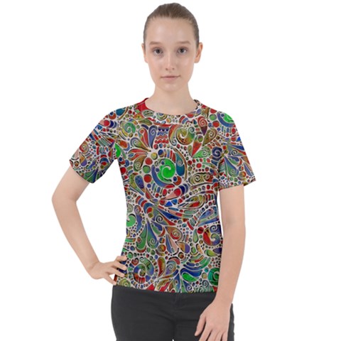 Pop Art - Spirals World 1 Women s Sport Raglan Tee by EDDArt