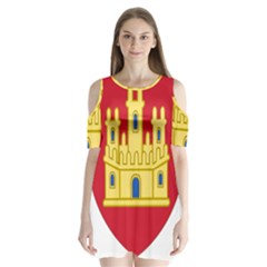 Royal Arms Of Castile  Shoulder Cutout Velvet One Piece by abbeyz71