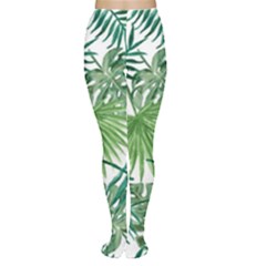 Green Tropical Leaves Tights by goljakoff