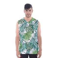 Green Tropical Leaves Men s Basketball Tank Top by goljakoff