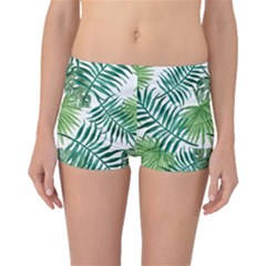 Green Tropical Leaves Boyleg Bikini Bottoms by goljakoff