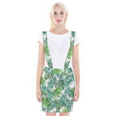 Green Tropical Leaves Braces Suspender Skirt
