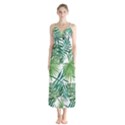 Green tropical leaves Button Up Chiffon Maxi Dress View1