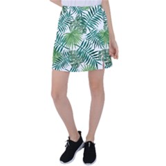 Green Tropical Leaves Tennis Skirt by goljakoff