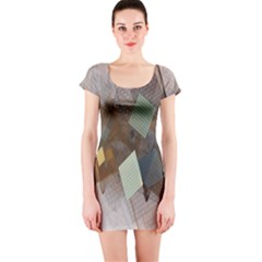 Geometry Diamond Short Sleeve Bodycon Dress