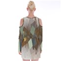 Geometry Diamond Velvet Long Sleeve Shoulder Cutout Dress View2